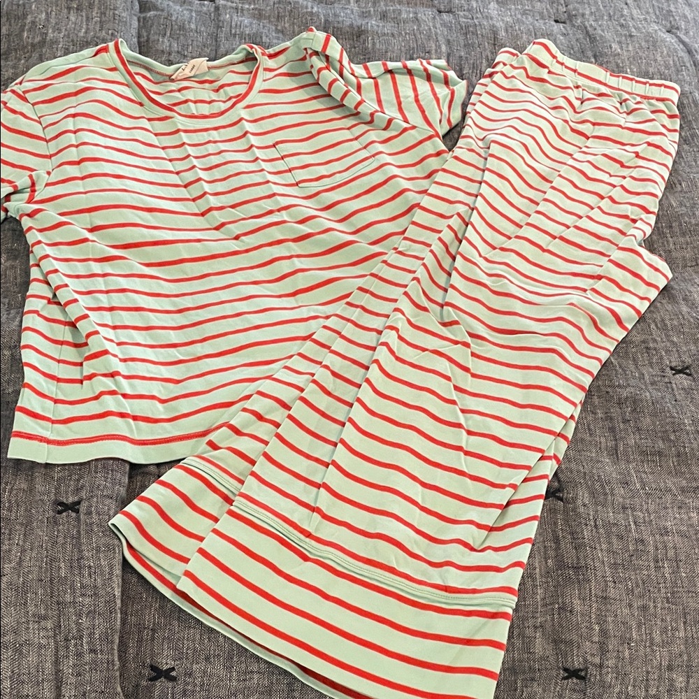 Lake Pajamas - Red and sea foam - ankle length